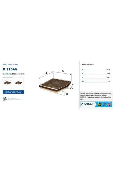 Filtron Polen Fıltresı Karbonlu (fıat:doblo 1.2-1.4-1.3jtd-1.3d-1.9d-1.9jtd 01-/punto 1.2 16v-1.8-1.3jtd-1.9 ürün görseli 1