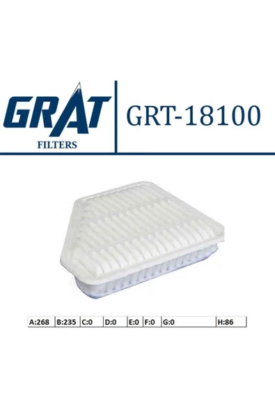 GRAT Hava Fıltresı - Toyota Corolla 07-11/avensıs 12- 2.0 D4d Corolla 13- 1.4 D4d Aurıs 07-11 1.4 D4d Aur ürün görseli 1