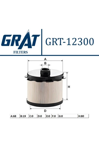 GRAT YAKIT FILTRESI ( PEUGEOT  PARTNER 1.9D / CITROEN  BERLINGO-C15 1.9D / FIAT  SCUDO 1.9D DW8 ) ürün görseli 1