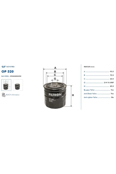 Filtron YAG FILTRESI (FIAT  131 1600 ) ürün görseli 1