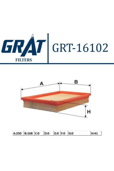 GRAT 16102 Hava Filtresi Accent Mılenyum Admire 00-06 1.3 1.5 1.6 ürün görseli 1