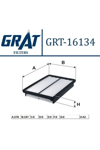 GRAT Hava Fıltresı - (hyundaı: Santafe 1114/kıa: Sorento 1114 "2.0 Crdı" )grt-16134 Grt-16134 ürün görseli 1