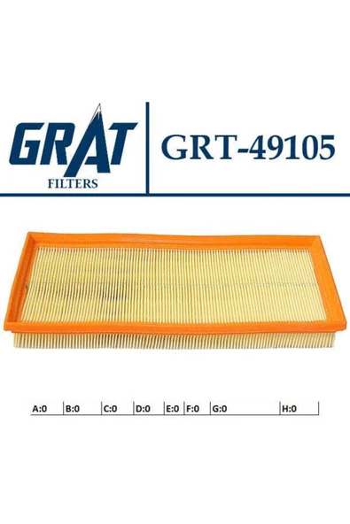 GRAT 49105 Hava Filtresi Carisma 96-06 / S40 V40 ürün görseli 1