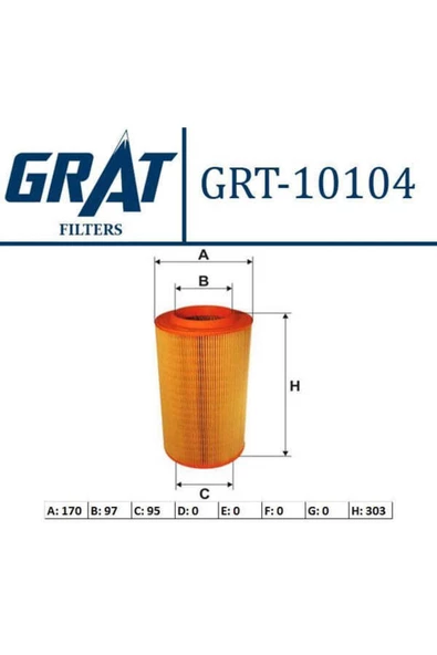 GRAT 10104 Hava Filtresi Ducato 06- / Boxer 06- / Jumper 06- 2.2 Hdı 2.2 Jtd 2.3 Jtd ürün görseli 1