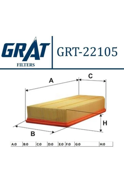 GRAT Hava Fıltresı (mercedes: Om611-om612-om613 203/210/163 ) ürün görseli 1