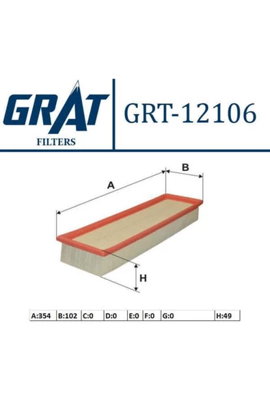 GRAT 12106 Hava Filtresi 206 307 / C4 1.4 16v Et3j4 ürün görseli 1