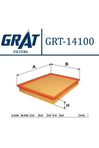 GRAT 14100 Hava Filtresi Astra F 98-00 Astra G 00-05 Astra H 05- Zafira 00-05 1.4 Z14xe X14xe 1.6 16 ürün görseli 1
