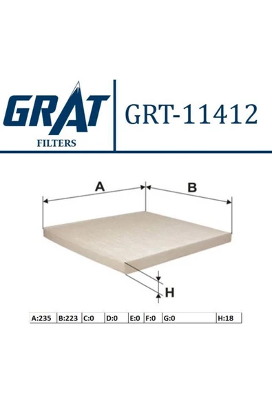 GRAT 7700428820 Kabın Fıltresı (h:18) (Renault Megane Scenıc 97-99 Uyumlu ) ürün görseli 1