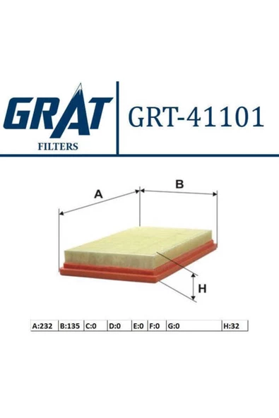 GRAT 41101 Hava Filtresi Micra K12 03-10 Note 07-10 Qashqai 07-11 1.5 Dcı 1.6 ürün görseli 1