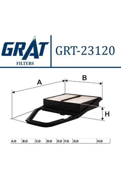 GRAT 23120 Hava Filtresi Civic 01-06 1.4 1.6 1.7 Vtec 2.0 Type-r ürün görseli 1