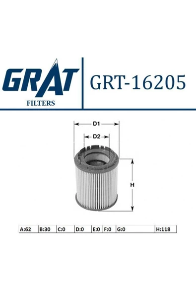 GRAT 2632027000 Yag Fıltresı -(hyundaı: Tucson 0410 2.0 Crdı / Santafe 0106 2.0 Crdı / Sportage 0410 2.0 ürün görseli 1