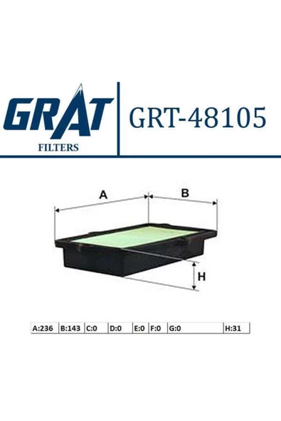 GRAT 48105 Hava Filtresi Swift Iıı 05- 1.3 1.5 1.6 Uyumlu ürün görseli 1