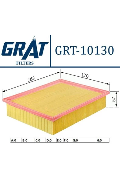 GRAT Hava Fıltresı Fıat Sedıcı 1.9d 06-/suzukı Sx4 1.9ddıs 06- 10130 Oem ürün görseli 1
