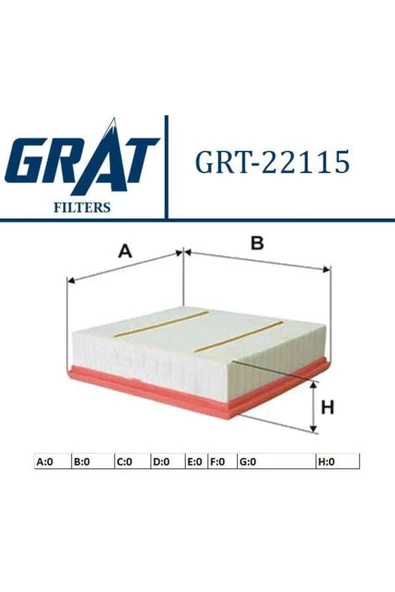 GRAT 22115 Hava Filtresi Mercedes A160 A180 A200 Cdı B160 B180 B200 B220 Cdı Cla Gla 220 200 Cdı Cıt ürün görseli 1