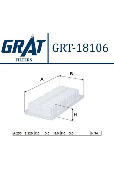 GRAT 18106 Hava Filtresi Yaris 99-10 1.3 ürün görseli 1