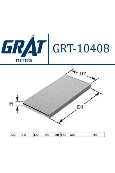 GRAT KABIN FILTRESI ( FORD   KA 1.3TDCI 2008- ) (FIAT  PANDA 1.2 1.4 1.3D 1.3JTD 03-) ürün görseli 1