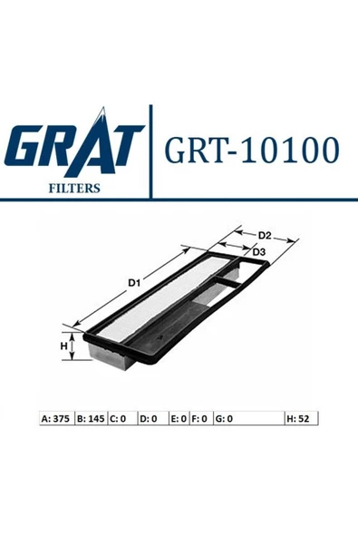 GRAT Hava Filtresi Uyumlu Fıat:Albea 1.3jtd-doblo-fıorıno-ıdea-panda-punto-punto Evo-500/ ) Grt-10100 ürün görseli 1