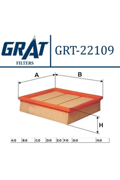 GRAT 22109 Hava Filtresi Mercedes W169 W245 04-11 ürün görseli 1