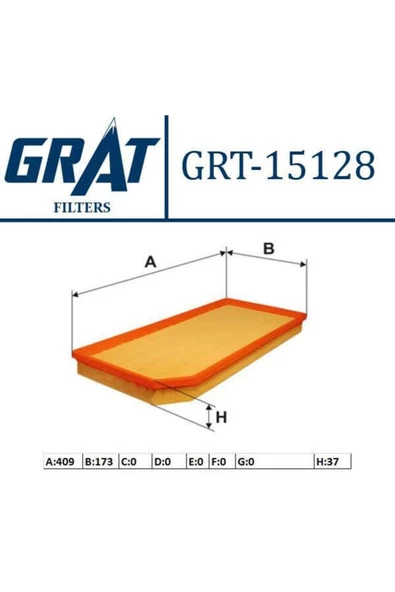 GRAT 15128 Hava Filtresi Golf V 04- Jetta Iıı 05- Passat 05- / A3 04- 2.0 Tfsı 2.0 Fsı Axx Bpy Bwa ürün görseli 1