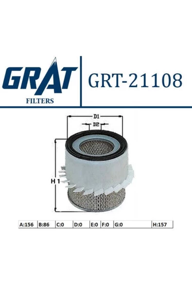 GRAT 21108 Hava Filtresi L200 Pıck-up 90-96 2.5d Kısa ürün görseli 1