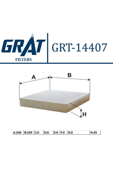 GRAT KABIN FILTRESI - (CHEVROLET  CRUZE 09/12 / CRUZE 11- 2.0 DIZEL / CRUZE 12- 1.4 / AVEO 11/12 / OPEL ürün görseli 1