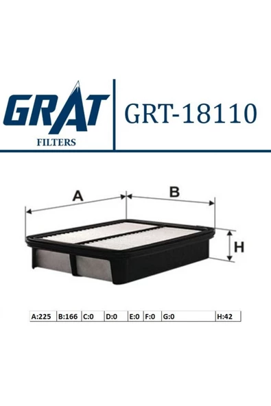 GRAT 18110 Hava Filtresi Corolla Ae111 98-02 1.3 Inj. ürün görseli 1