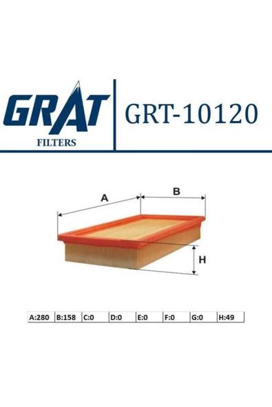 GRAT 10120 Hava Filtresi Stilo 01- 1.6 16v ürün görseli 1