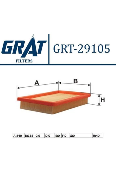 GRAT 29105 Hava Filtresi Mazda 323 Famılıa 95- Mazda 323 Lantıs 95- 1.8 16v ürün görseli 1