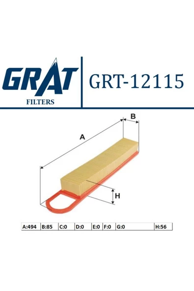GRAT HAVA FILTRESI ( PEUGEOT  308 1.4 - 1.6 16V) ürün görseli 1