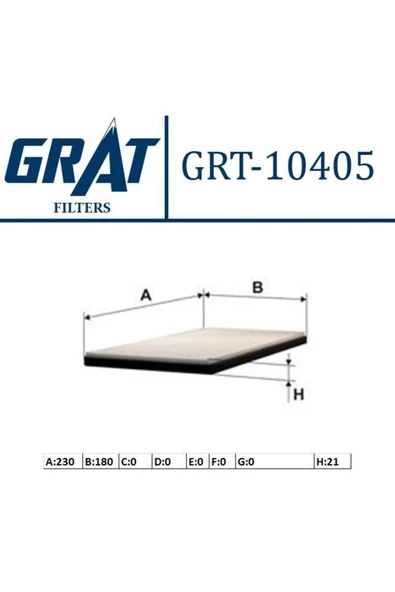 GRAT 71736776 Kabın Fıltresı ( Fıat Bravo Iı 07- Stılo 01-06 Delta Iıı 08- 1.4-1.6d- 1.9jtd-2.0d Uyumlu ) ürün görseli 1