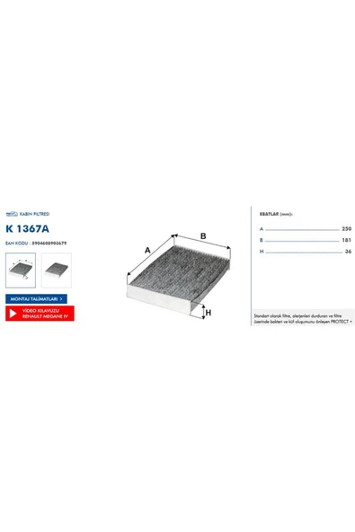 Filtron KABIN FILTRESI KARBONLU ( NISSAN QASHQAI 14-/RENAULT KADJAR 1.5DCI 15-/ MEGANE IV TALISMAN 15-) ürün görseli 1