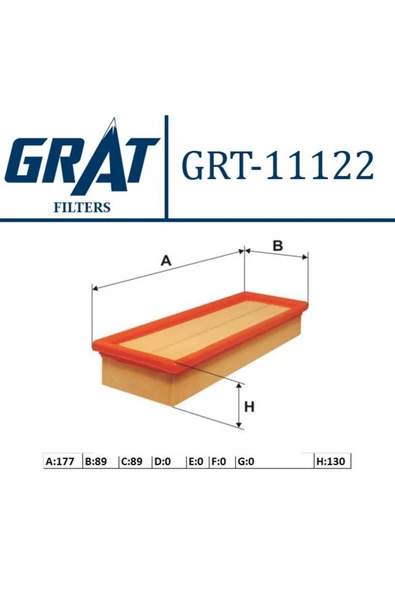 GRAT HAVA FILTRESI ( RENAULT  CLIO 97-/PEUGEOT  106-306 / CITROEN  ZX-XSARA ) ürün görseli 1