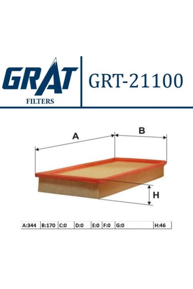 GRAT 21100 Hava Filtresi Carisma 96-06 / S40 V40 1.8 1.6 ürün görseli 1