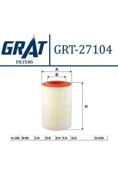 GRAT 27104 Hava Filtresi Giulietta 10- 1.4 Tb ürün görseli 1