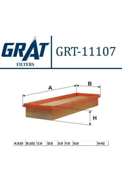 GRAT HAVA FILTRESI ( RENAULT   MEGANE-CLIO II-KANGO-LAGUNA-MASTER-TARFIC II-/ OPEL  MOVANO 1.9 DTI 01- ) ürün görseli 1