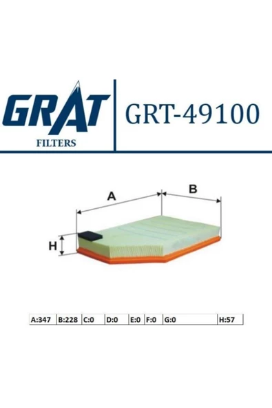GRAT Hava Filtresi 1.6 Tdcı Volvo S60 11/- ürün görseli 1