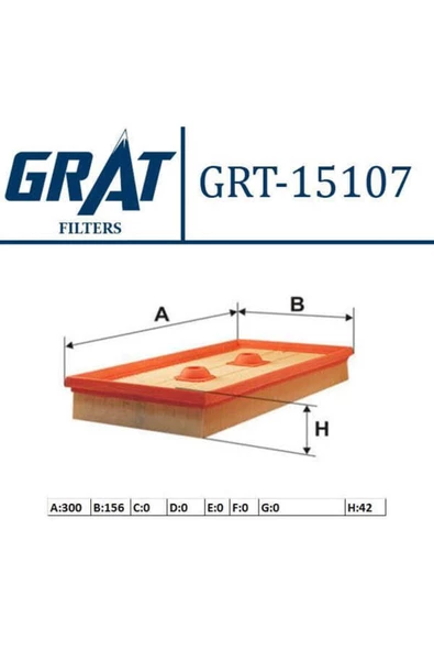 GRAT 15107 Hava Filtresi Golf V Bora Iı Jetta Iıı Passat Touran / A3 / Octavia 1.6 Fsı Blf ürün görseli 1