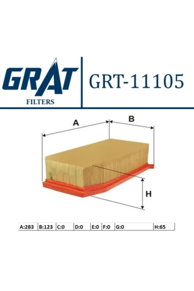 GRAT Hava Fıltresı Clıo Iv Duster Dokker Lodgy Symbol Iı Sandero Iı 1.2 H4b 1.5 K9k -11105 uyumlu ürün görseli 1