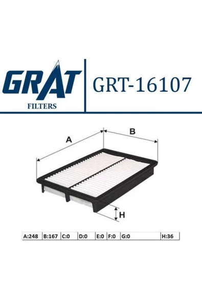 GRAT 16107 Hava Filtresi Accent Admire 03-06 1.5 Crdı ürün görseli 1