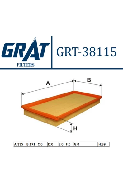 GRAT Hava Fıltresı - Kıa Sephıa 98- Shuma 97- Carens 02-05 38115 Oem ürün görseli 1