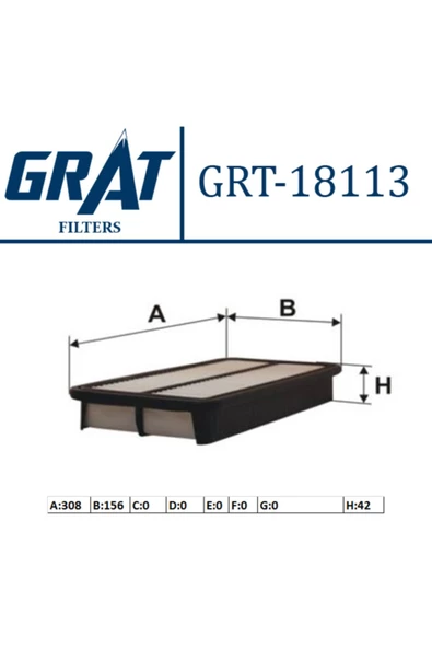 GRAT Filtre Hava-(toyota: Corona 9297 "at191 3s" Rav-4 "2.0 16v" 9400 Carina-avensis St220) - Grt-18113 ürün görseli 1