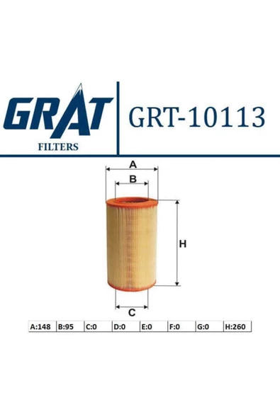 GRAT 10113 Hava Filtresi Bravo 1.4 Tjet 1.6 Dmtj 2.0 Dmtj ürün görseli 1