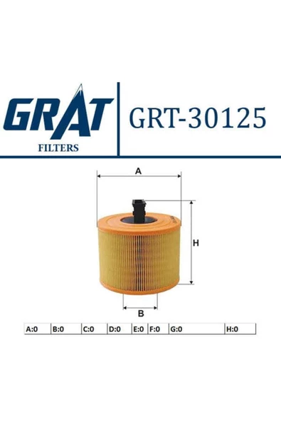 GRAT 30125 Hava Filtresi Bmw 3 E90 E91 E93 Bmw X1 E84 04- 130i 125i 323i 325i 330i ürün görseli 1