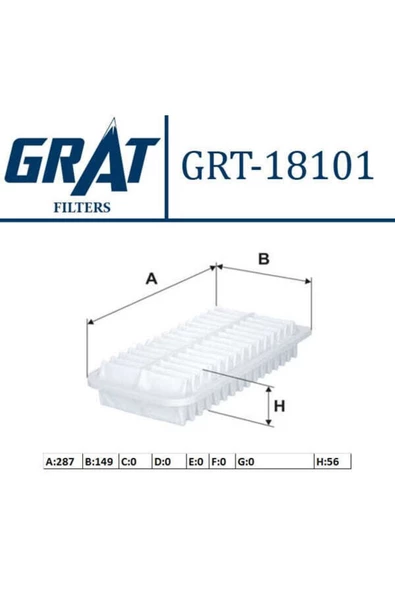 GRAT 18101 Hava Filtresi Corolla 03-07 Avensis 03-08 1.4 1.6 Vvtı ürün görseli 1