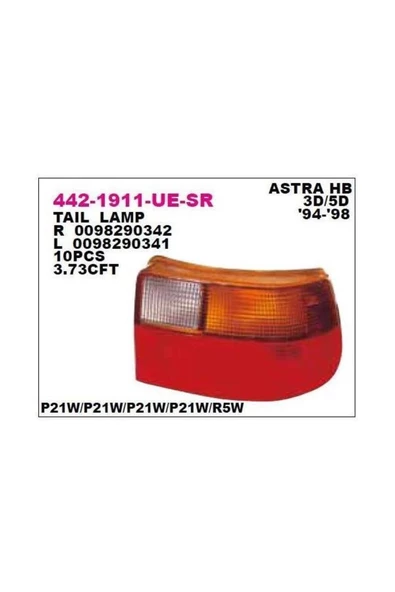 Depo Stop Sağ 442 1911r Ue Sr Astra-f 95-98 (3 5 Kapı) Hatchback Füme -4421911ruesr ürün görseli 1