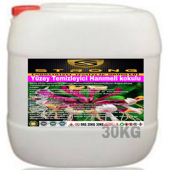 STRONG YÜZEY TEMİZLEYİCİ HANIMELİ KOKULU 30KG ürün görseli 1