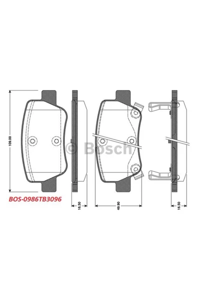 Bosch BALATA FREN ARKA-(TOYOTA  AVENSIS 09/12 ) ürün görseli 1