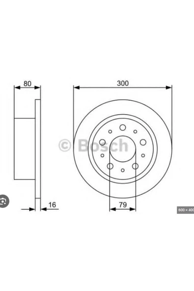 Bosch FREN DİSKİ ARKA DUCATO III 06> / BOXER III 06> / JUMPER III 06> DÜZ 300mm ürün görseli 1