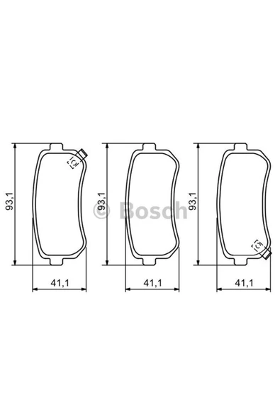 Bosch FREN BALATASI ARKA HYUNDAI ACCENT ERA 06-/ / I20 08-15 / I30 07-12 / IX20 10-/ / IX35 10-/ / SONATA ürün görseli 1