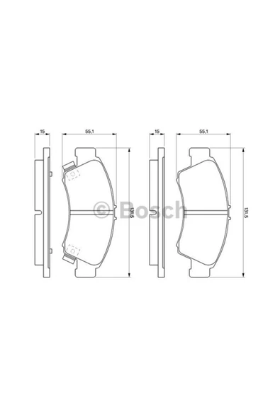 Bosch BALATA FREN ON - (HONDA  CIVIC 92/95  1.5  / CIVIC 96/00  1.4  / JAZZ 02/08 / CITY 1.4 ) ürün görseli 1